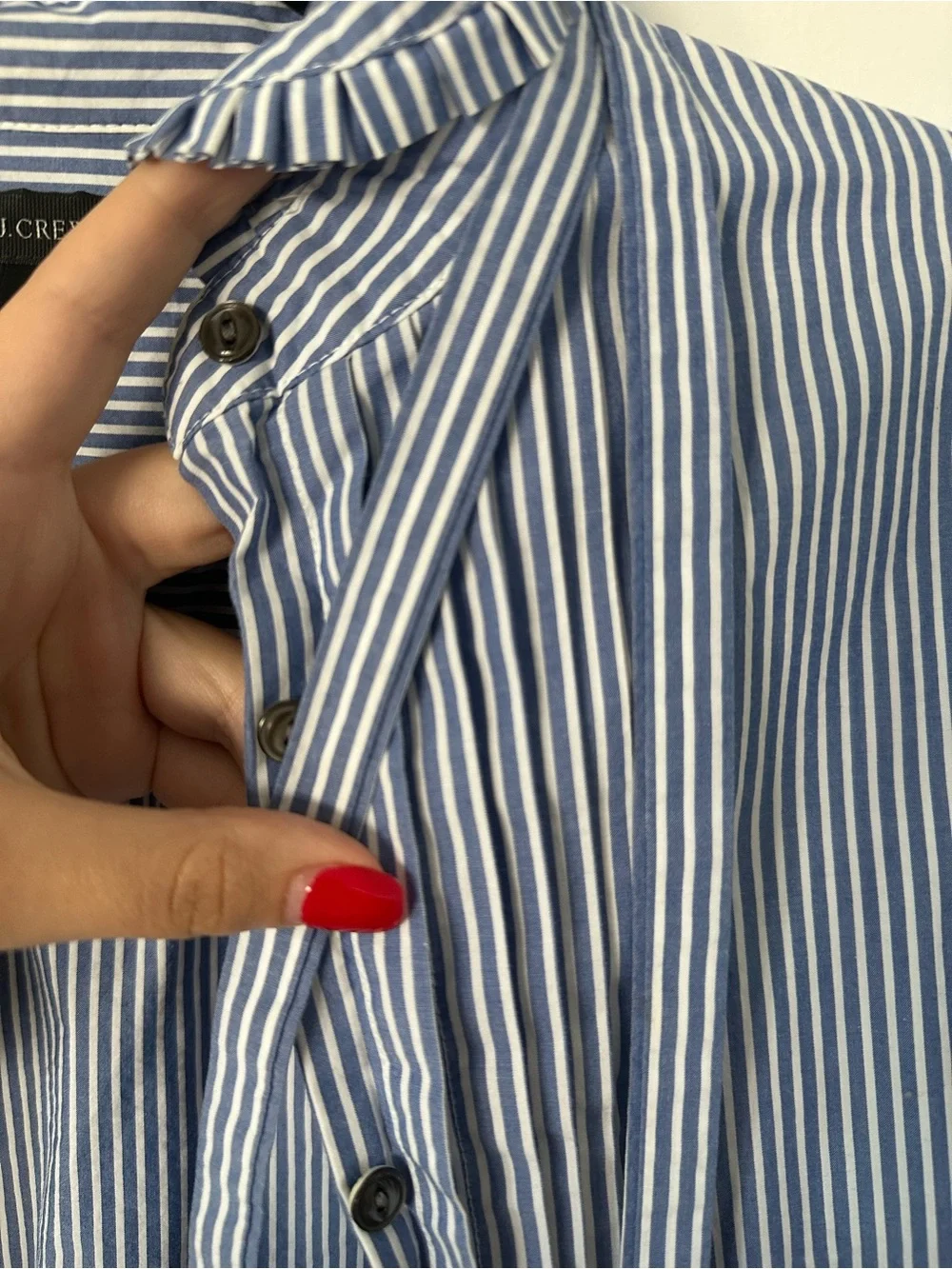 J. Crew Womens Blue White Striped Button-Down Shirt